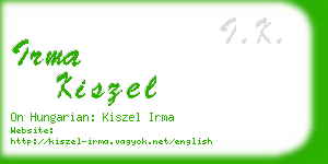 irma kiszel business card